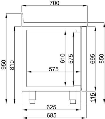 Combisteel Koelwerkbank | 474L | 3 Deuren (1/1 GN) | -2°c/+8, Ophalen of Verzenden, Nieuw