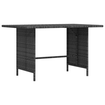 vidaXL Tuintafel 110x70x65 cm poly rattan grijs, Verzenden, Nieuw