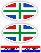 Provincie Groningen auto stickers. (285.la15), Verzenden