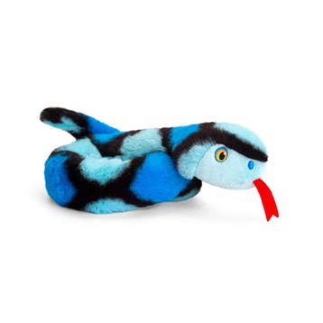 Pluche slang knuffel - blauw - 65 cm - reptiel, Verzenden, Nieuw