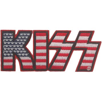 KISS - American Flag Logo - patch officiële merchandise, Ophalen of Verzenden, Nieuw, Kleding