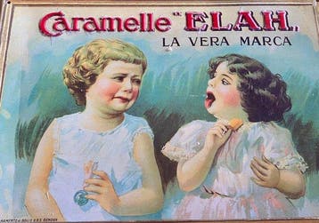 Italië - Reclamebord van tin met reliëf - Caramelle Elah -