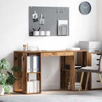 vidaXL Bureau met plank Oud Hout 130 x 50.5 x 75 cm Bewerkt, Verzenden, Nieuw
