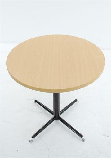 Bijzettafel rond diam. 70cm - donker beuken - zwart, Ophalen of Verzenden, Gebruikt