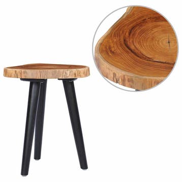 vidaXL Salontafel 40x45 cm massief teakhout, Huis en Inrichting, Minder dan 50 cm, 50 tot 100 cm, Verzenden, Rond