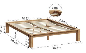 Houten bed - Massief houten balkenbed - Massief houten bed -, Verzenden, Zo goed als nieuw