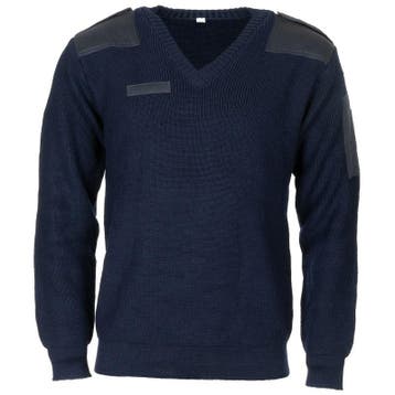 KL marechaussee commando trui 100% Wol met v-hals, marin...