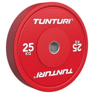 Tunturi Platinum Bumper Plate Red, 25kg, Sport en Fitness, Fitnessmaterialen, Verzenden, Nieuw