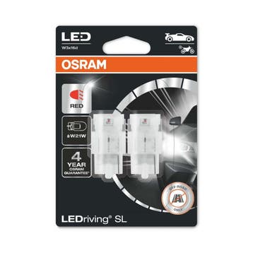 Osram W21W LED Retrofit Rood 12V W3X16d 2 Stuks, Verzenden, Nieuw