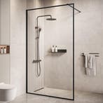 Douchewand Georgia 120 x 200 cm Zwart – Inloopdouche 8 mm, Verzenden, Nieuw, Douche