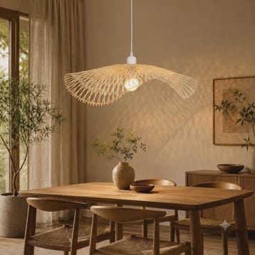 Handgemaakte Bamboe Plafondlamp - Natuurlijk Rotan Hanglamp, Verzenden, Nieuw