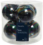 Glazen kerstballen parelmoer iriserend transparant 80 mm, Ophalen of Verzenden, Nieuw