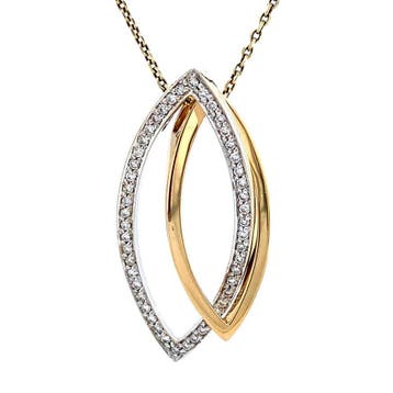 Gouden hanger met diamant 18 karaat, Sieraden, Tassen en Uiterlijk, Kettinghangers, Verzenden, Zo goed als nieuw, Goud