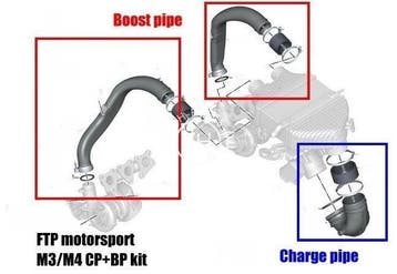S55 Blauwe Charge Pipe + Boost pipe BMW M3 M4, Verzenden