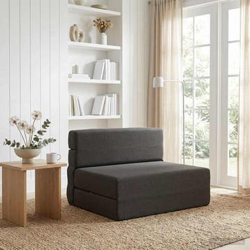 vidaXL Vouwbare Bankbed Donkergrijs 70 x 72 x 60 cm Stof, Huis en Inrichting, Verzenden, Nieuw, Stof, Minder dan 150 cm