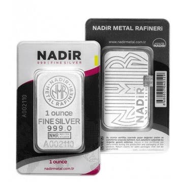 1 Troy Ounce - Zilver .999 - 1 oz Nadir 999 Fine Silver Bar