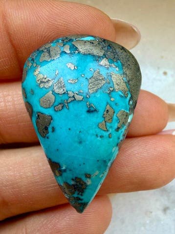 Turquoise Echte edelsteen! Topkleur Neishabour Turquoise