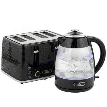 1,7L 2200W Snelkook-Waterkoker En 4-Sneden Broodrooster Set, Verzenden, Nieuw