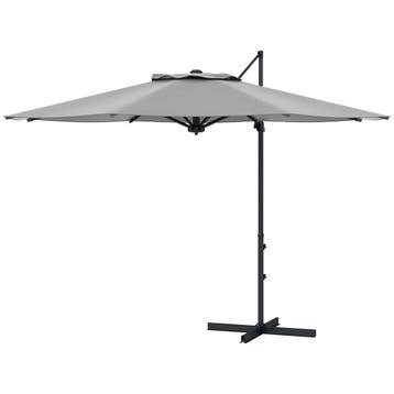 Parasol Ø3 M Met Kruk, Kantelbare Marktparasol, Draaibare Tu, Verzenden
