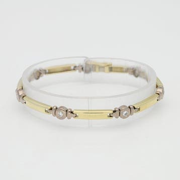 Armband - 14 karaat Geel goud, Witgoud Diamant (Natuurlijk), Nieuw