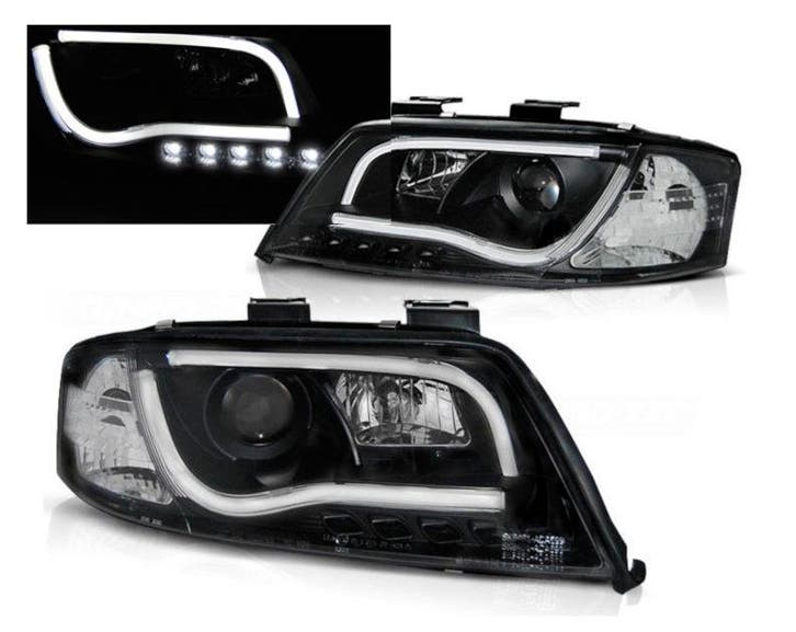 LED Tube DRL koplampen Black geschikt voor Audi A6, Auto-onderdelen, Verlichting, Nieuw, Audi, Verzenden