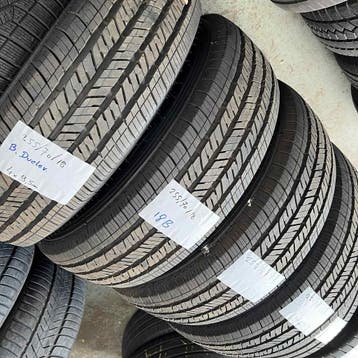 4 x Bridgestone Dueler 255-70-18 Zomerbanden 9,5mm, 18 inch, Gebruikt, 255 mm, Ophalen of Verzenden