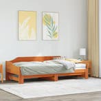 vidaXL Slaapbank onderschuifbed zonder matras 90x190 cm hout, Huis en Inrichting, Slaapkamer | Bedden, 90 cm, Eenpersoons, Bruin