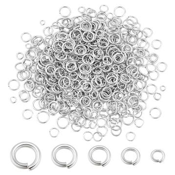 1 x Doosje met gemengde RVS-304 buigringen – 1000 stuks, Hobby en Vrije tijd, Kralen en Sieraden maken, Ophalen of Verzenden, Nieuw