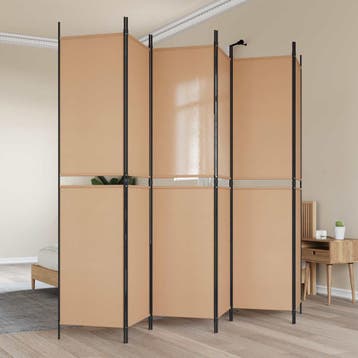 vidaXL 6-Panelen Kamerscherm Beige 300 x 220 cm Stof, Verzenden, Nieuw