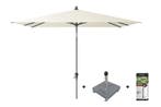 Platinum Riva stokparasol 2.5x2.5 - Ecru met voet en hoes, Tuin en Terras, Tuinsets en Loungesets, Verzenden, Nieuw, Overige materialen