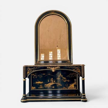 Bijzettafel (2) - Emperador marmer, Hout