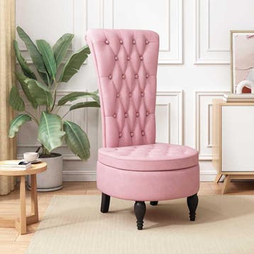 vidaXL HoogRugStoel Roze 56,5 x 70 x 110 cm Fluweel, Verzenden, Nieuw