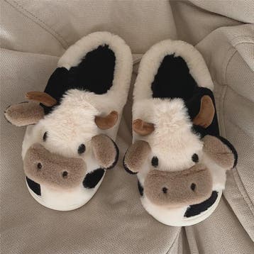 Warme Pluche Koe Pantoffels voor Dames & Heren - Comfortabel