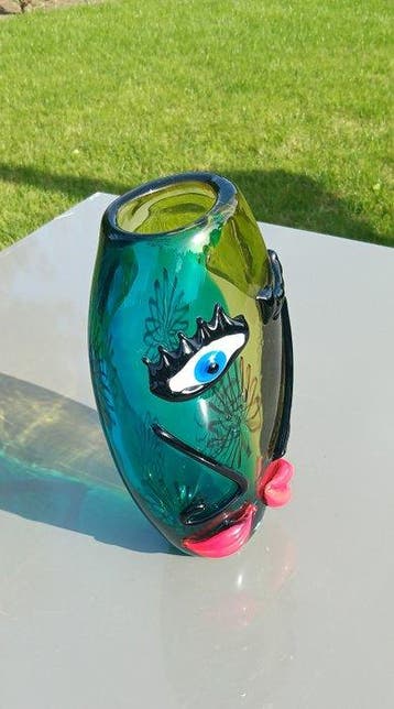 Handgeblazen - sculptuur, Unicum-vaas - 32 cm - Glas