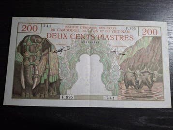 Frans Indochina. - 200 Piastres - 200 Riels - ND (1953) -