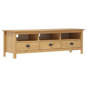 vidaXL Tv-meubel Hill 158x40x47 cm grenenhout honingbruin, Minder dan 50 cm, Verzenden, Nieuw, Minder dan 100 cm