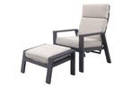 Garden Impressions Max loungestoel + voetenbank - Carbon, Verzenden, Nieuw, Overige materialen