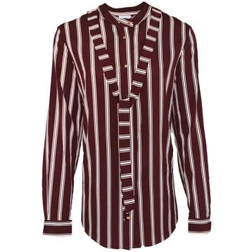 Dante6 • bruin gestreepte satijnen blouse • 38 (3), Kleding | Dames, Bruin, Verzenden, Nieuw, Maat 38/40 (M)