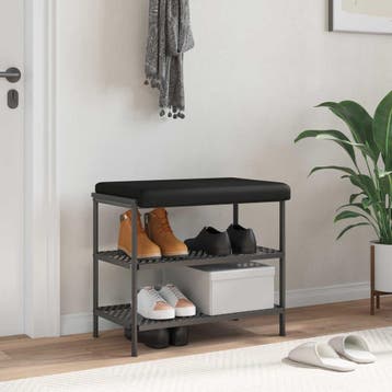 vidaXL Bankkussen Kunstleer Zwart Diepte 35 cm, Verzenden, Nieuw, Zwart