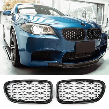 Grille Diamant glans zwart geschikt voor BMW 5 Serie F10 F11