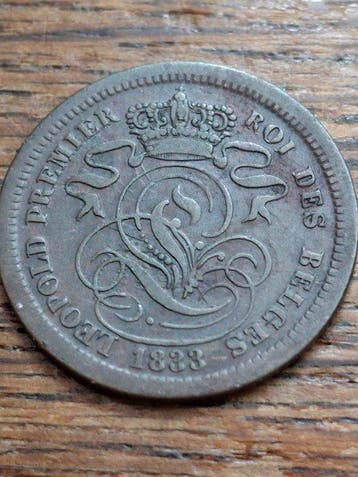 België. Leopold I. 2 Centimes 1833 (Zonder minimumprijs)