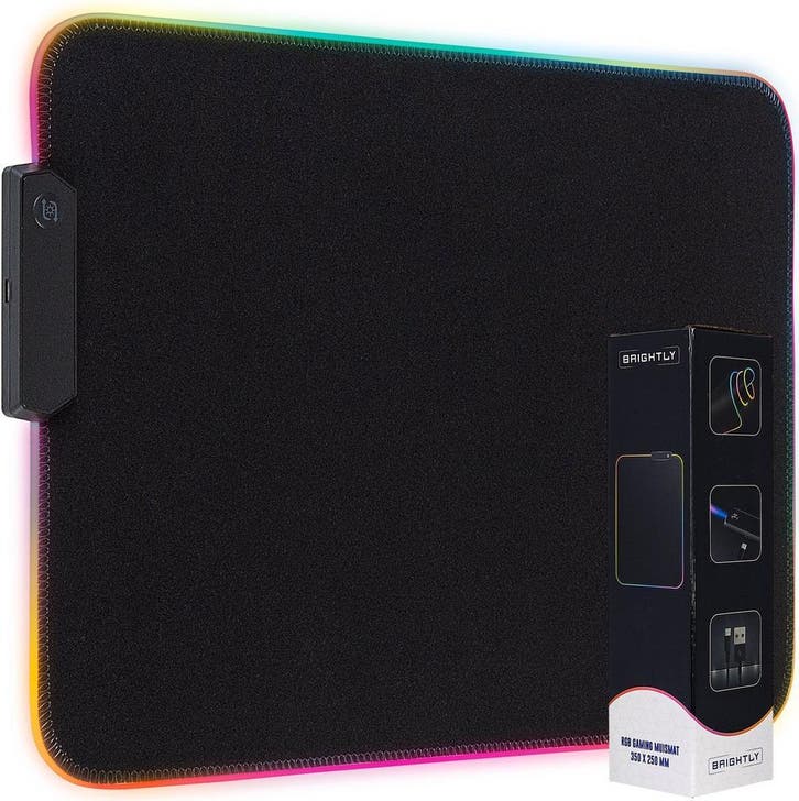 Brightly® RGB Gaming Muismat - LED Verlichting Muismat - USB, Computers en Software, Muismatten, Gaming muismat, Nieuw, Verzenden