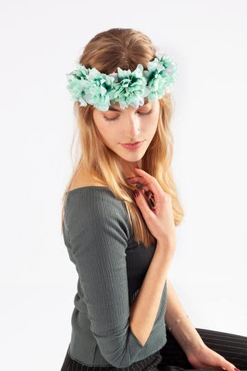 KIMU® Bloemenkrans Haar Hibiscus Mintgroen Hawaii Groene Blo, Kleding | Dames, Carnavalskleding en Feestkleding, Ophalen of Verzenden