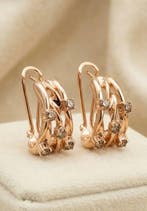 Zonder minimumprijs - Oorbellen Zilver - 1.00ct. tw. Diamant, Nieuw