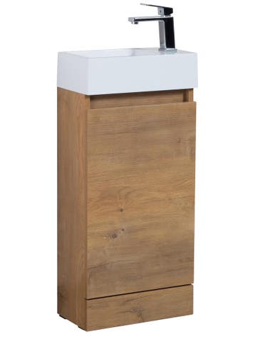 Toiletmeubel Peru 40 x 22 cm Eiken Fonteinmeubel, Verzenden, Nieuw, Wastafel