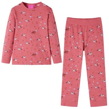 vidaXL Kinderpyjama met lange mouwen 92 oudroze, Verzenden, Nieuw
