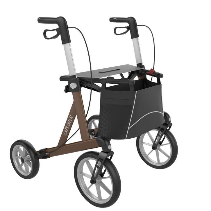 Rehasense Explorer outdoor rollator STANDARD - Bruin, Diversen, Rollators, Ophalen of Verzenden