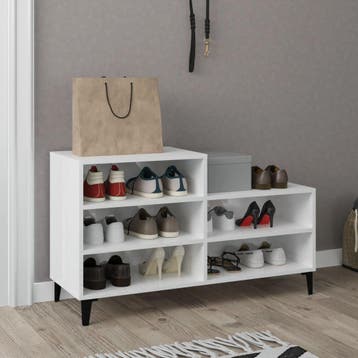 vidaXL Schoenenkast 102x36x60 cm bewerkt hout hoogglans wit, Verzenden, Nieuw