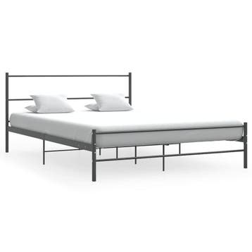 vidaXL Bedframe zonder matras metaal grijs 140x200 cm, Verzenden, 140 cm, 200 cm, Metaal