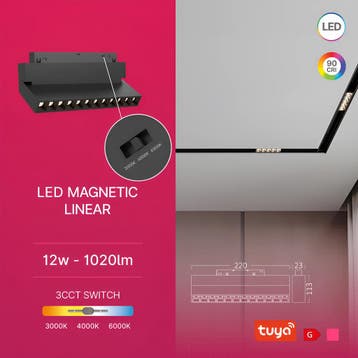 48V Magnetische Lineaire LED Bar - Brinton Magni Smart -, Ophalen of Verzenden, Nieuw, Overige fittingen, Plafondspot of Wandspot